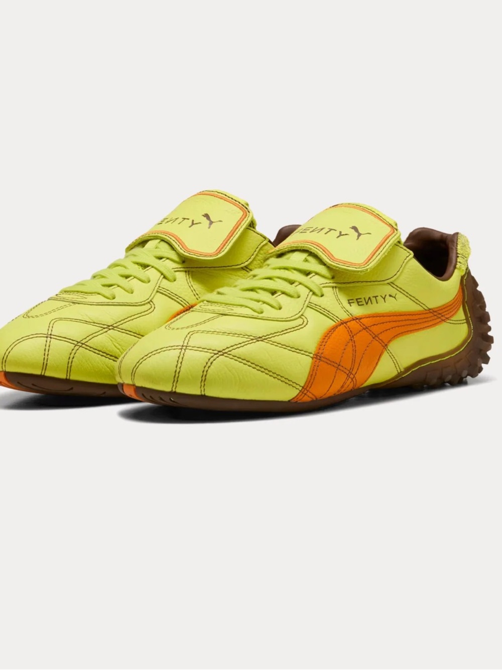 Puma x Fenty - Avanti LS Stitched Lime Sheen / Pumpkin Pie Low Top Sneakers